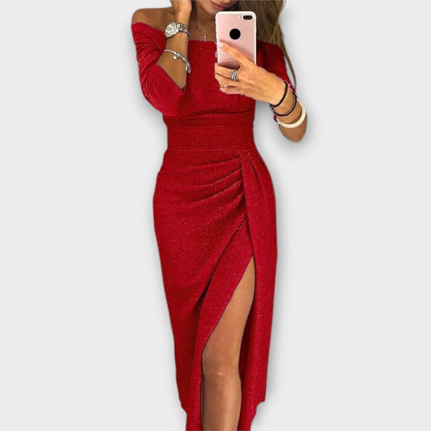 Lena - Elegantes Off-Shoulder Kleid