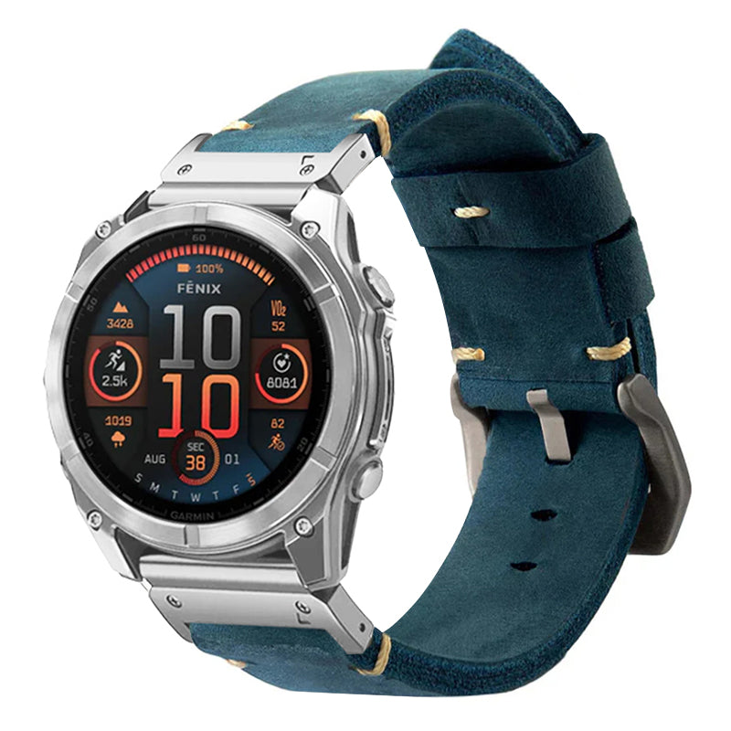 Vintage Lederarmband für Garmin Fenix 8 7X 6X Pro / 20mm/22mm/26mm