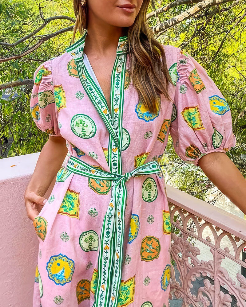 Orla™ - Balloon Sleeves Maxi Dress