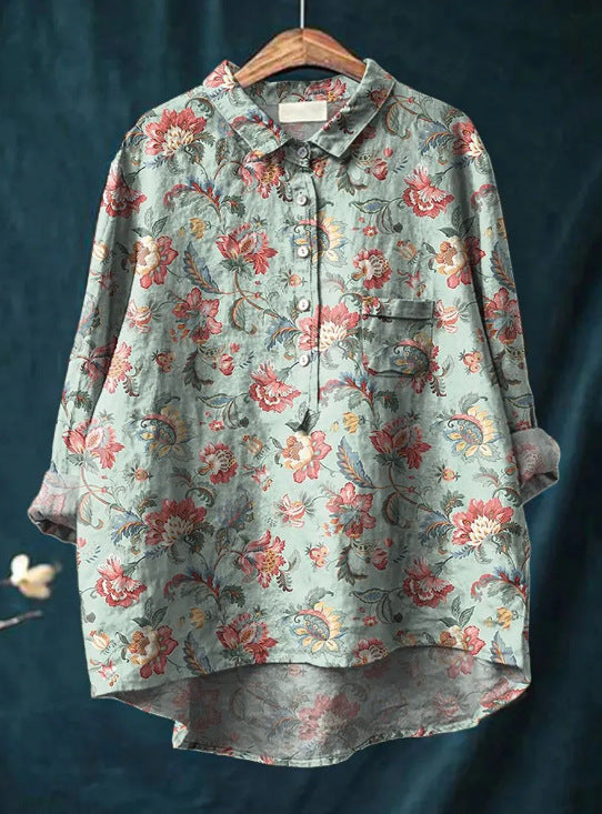 LALUNA® KLASSISCHE BLUSE MIT BLUMENMUSTER