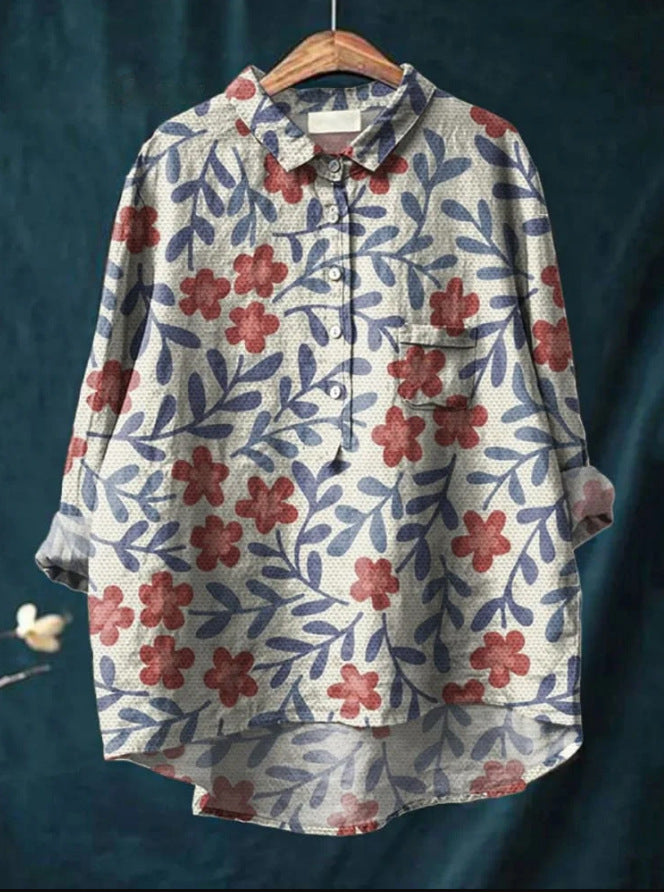LALUNA® KLASSISCHE BLUSE MIT BLUMENMUSTER