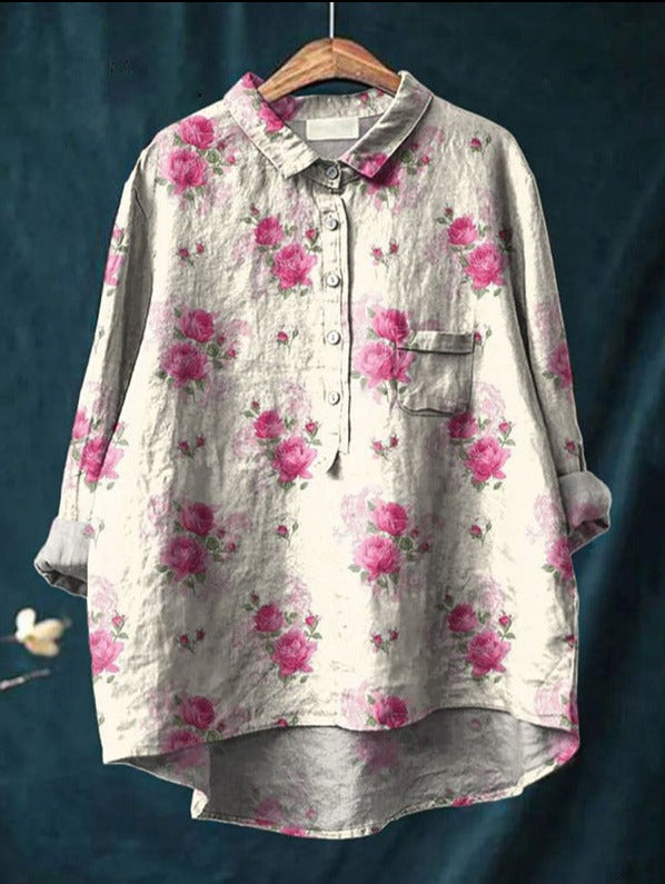 LALUNA® KLASSISCHE BLUSE MIT BLUMENMUSTER