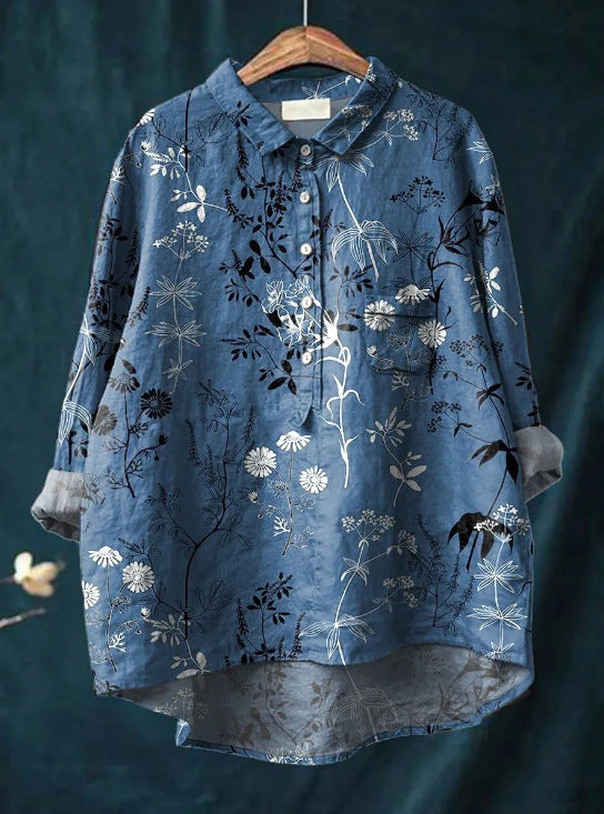 LALUNA® KLASSISCHE BLUSE MIT BLUMENMUSTER