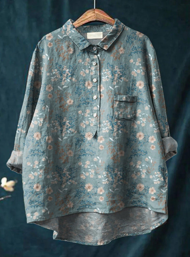 LALUNA® KLASSISCHE BLUSE MIT BLUMENMUSTER