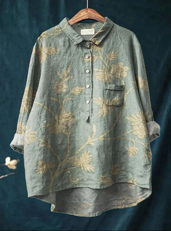 LALUNA® KLASSISCHE BLUSE MIT BLUMENMUSTER