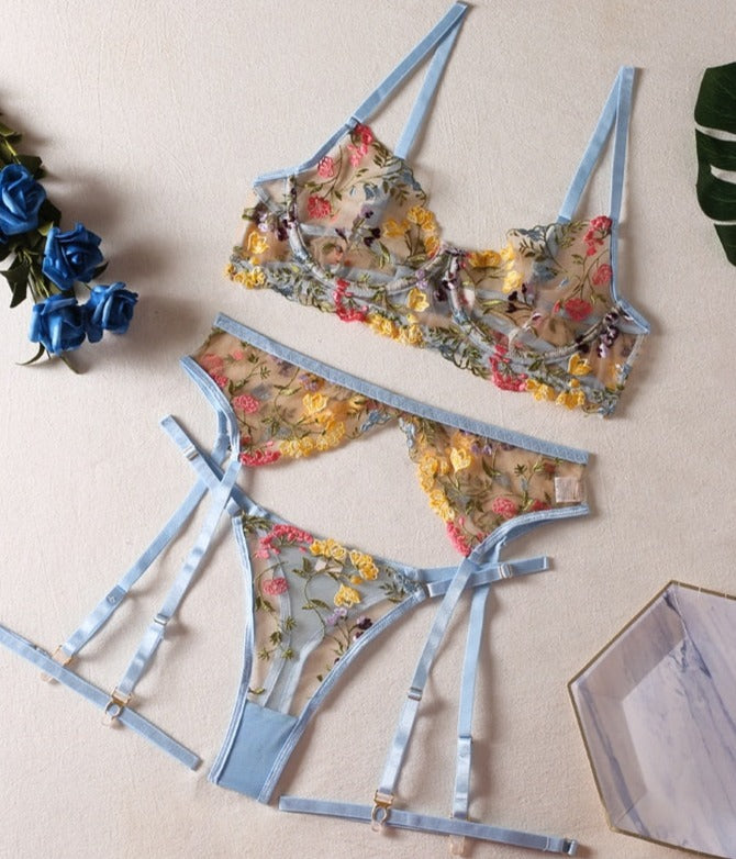 Nadya | 3 Teiliges Französisches Dessous Set