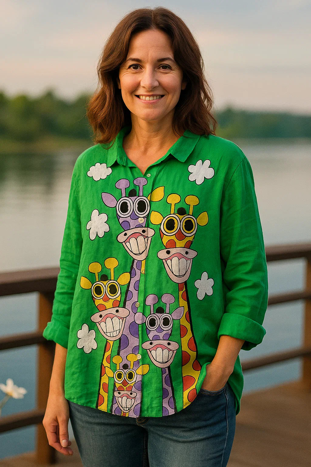 Sofie® | Bunte Bluse mit Giraffenmuster