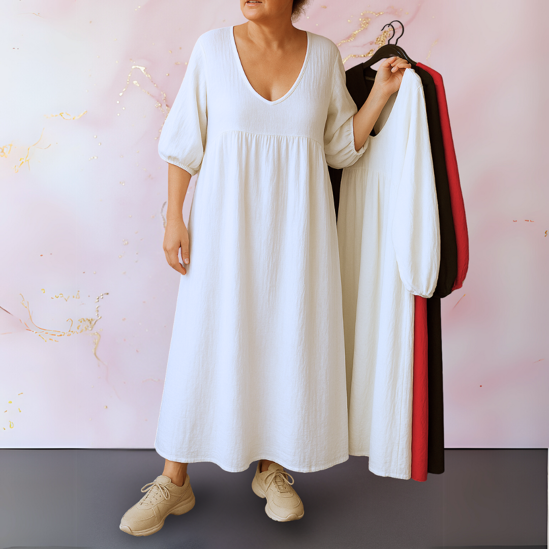 Anita™ | Schlichtes Kleid mit V-Ausschnitt