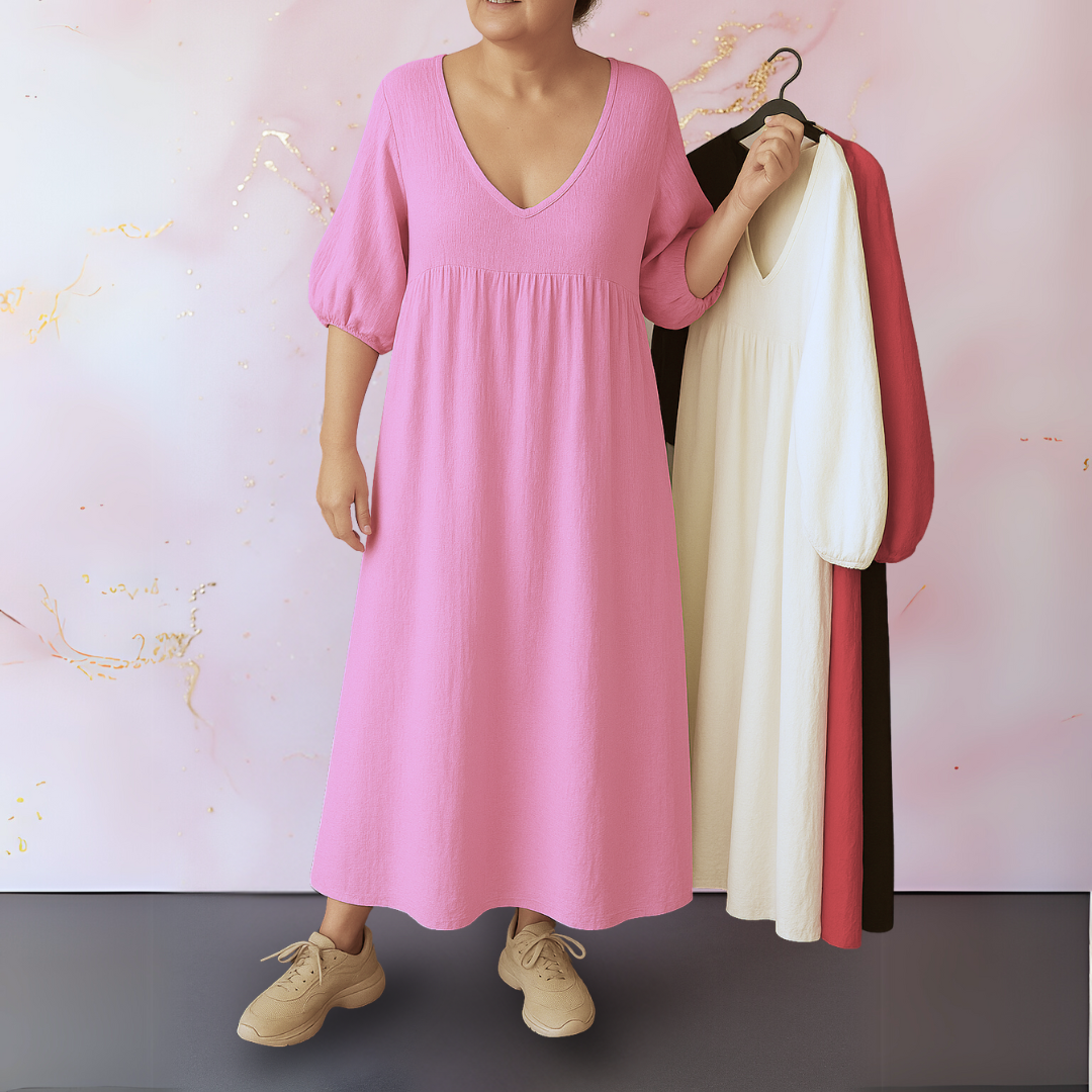 Anita™ | Schlichtes Kleid mit V-Ausschnitt