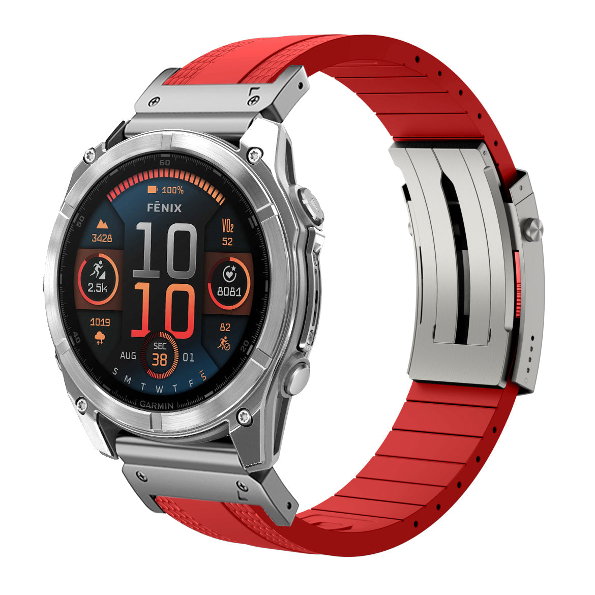Fluororubber Luxe Band für Garmin Fenix 8 5X 6 Pro 6X 7 7X-