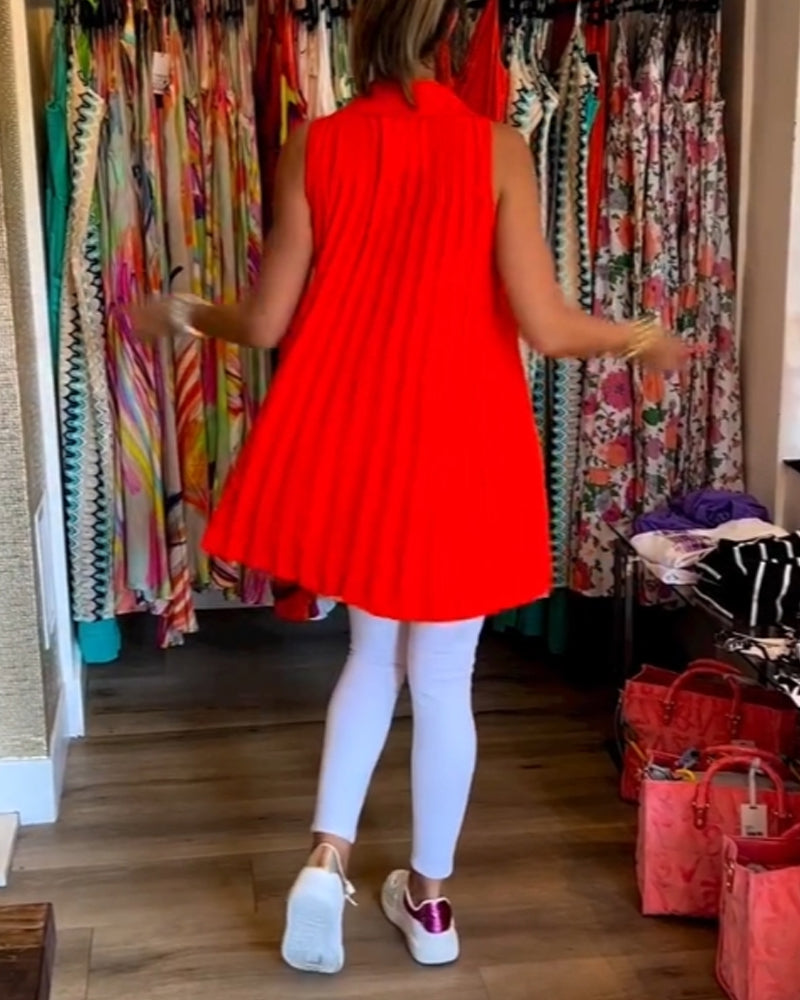 Laluna® | Ärmelloses Top mit Rüschen und Aufschlägen