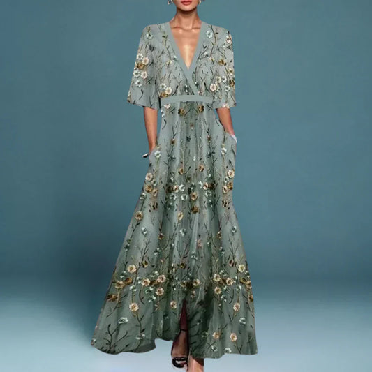 Jamie | Elegant Maxi Dress with Floral Pattern