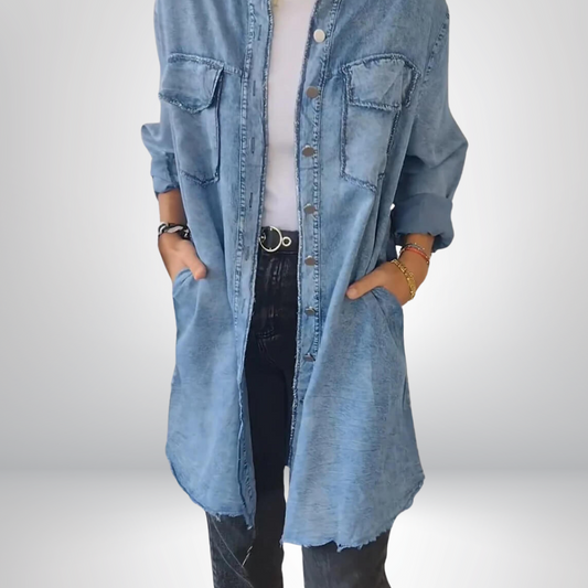 Liv - Langärmlige Denimjacke mit klassischem Kragen
