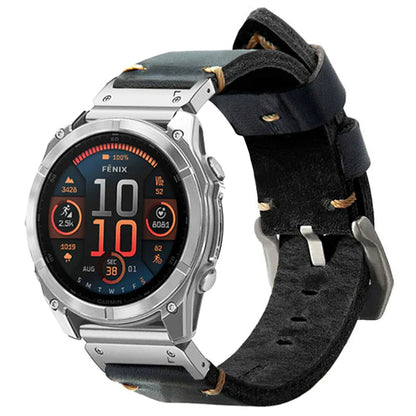 Vintage Lederarmband für Garmin Fenix 8 7X 6X Pro / 20mm/22mm/26mm
