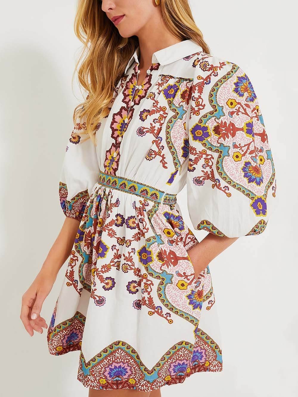 Jenny™ - Unique Sleeve Pocketed Shirt Mini Dress