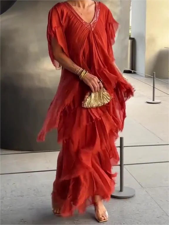 Zunera™ - elegantes V-Neck Long Dress