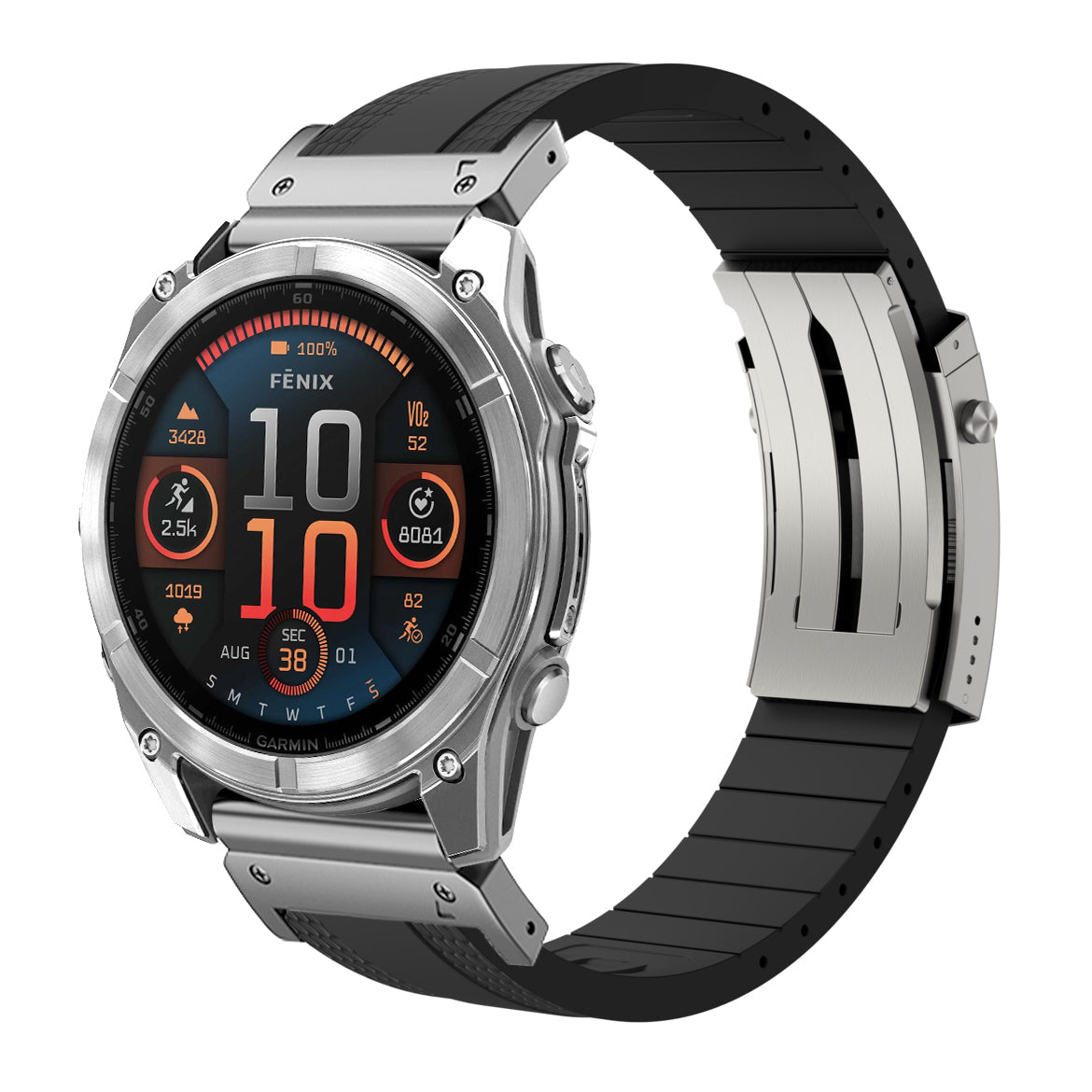 Fluororubber Luxe Band für Garmin Fenix 8 5X 6 Pro 6X 7 7X-