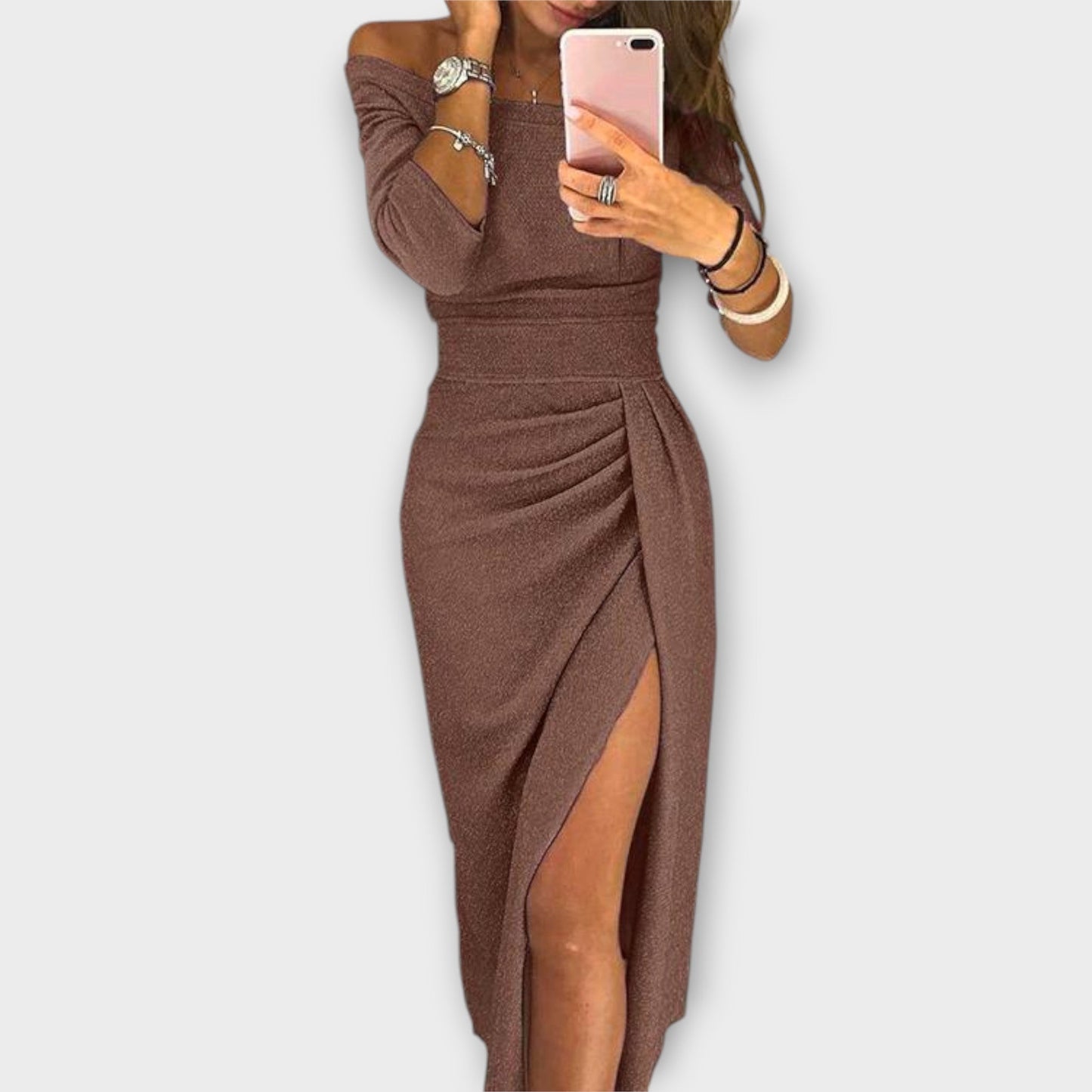 Lena - Elegantes Off-Shoulder Kleid