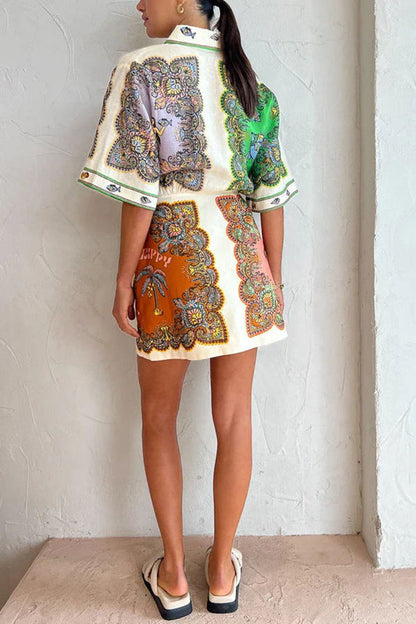 Coco™ - Mermaid Print Shirt Mini Dress