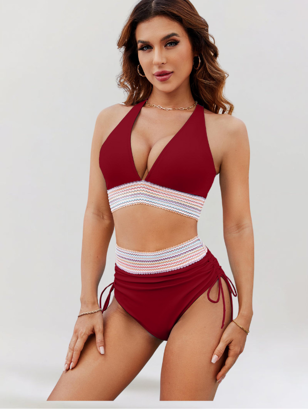 Lidia Bauchfreies Bikini-Set mit hoher Taille
