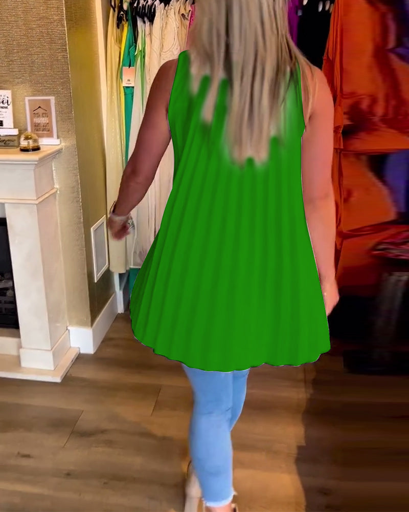 Laluna® | Ärmelloses Top mit Rüschen und Aufschlägen