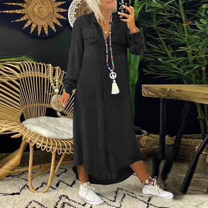 Ines - Langärmliges Maxikleid aus Denim