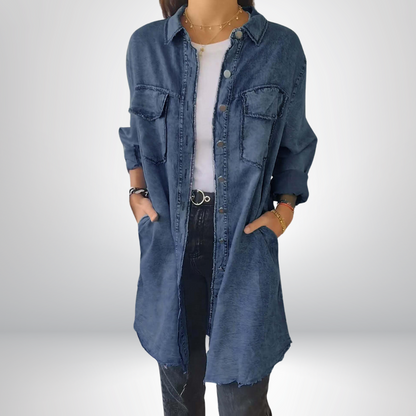 Liv - Langärmlige Denimjacke mit klassischem Kragen