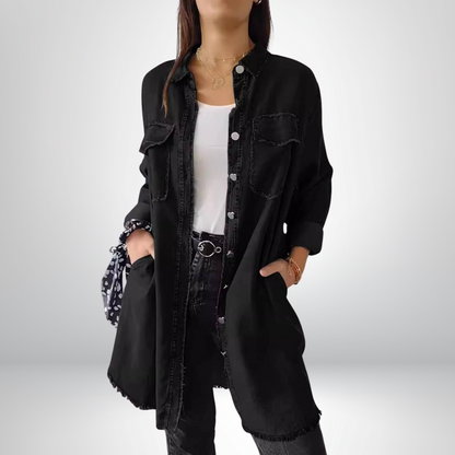 Liv - Langärmlige Denimjacke mit klassischem Kragen