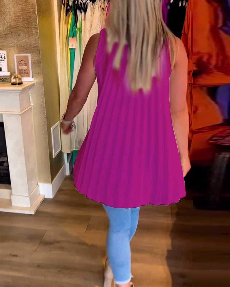 Laluna® | Ärmelloses Top mit Rüschen und Aufschlägen