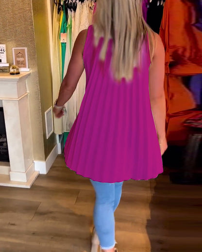 Laluna® | Ärmelloses Top mit Rüschen und Aufschlägen