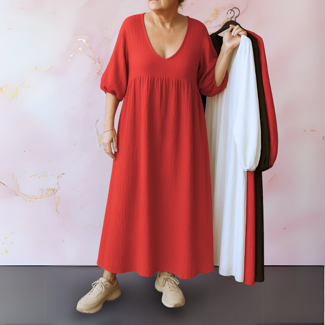 Anita™ | Schlichtes Kleid mit V-Ausschnitt