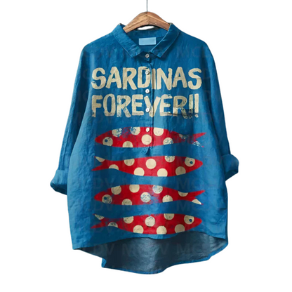 Rael | Bequemes Vintage-Shirt mit Fischdesgin |