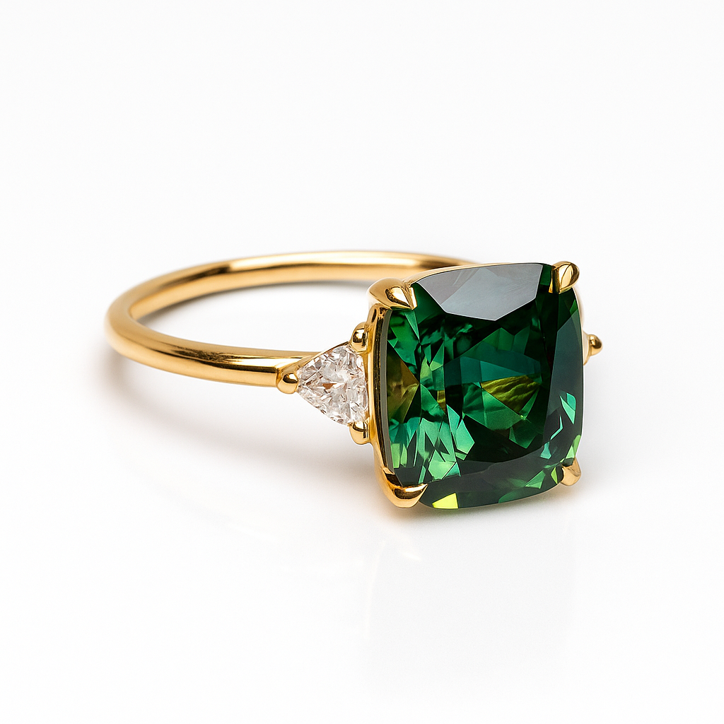 Chance - Ring aus grünem Zirkon in Gold