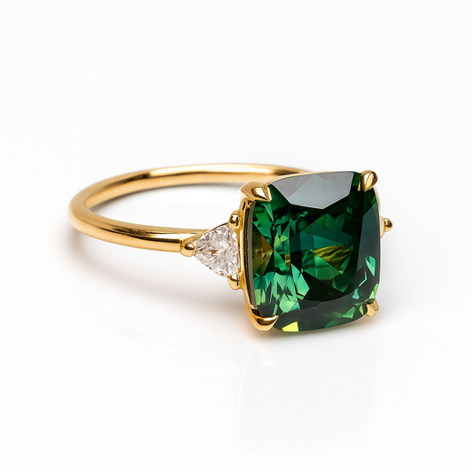 Chance - Ring aus grünem Zirkon in Gold