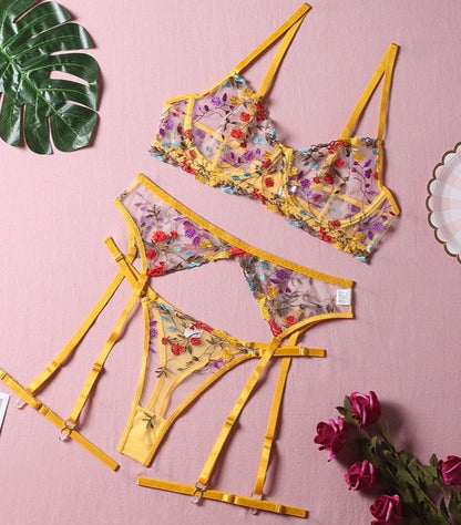 Nadya | 3 Teiliges Französisches Dessous Set