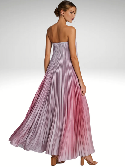 ÉCLAT ROSE - PLISSIERTES MAXIKLEID