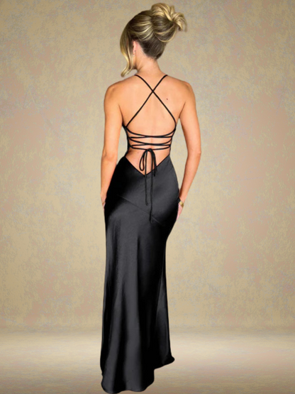 SATIN GLAM MAXIKLEID