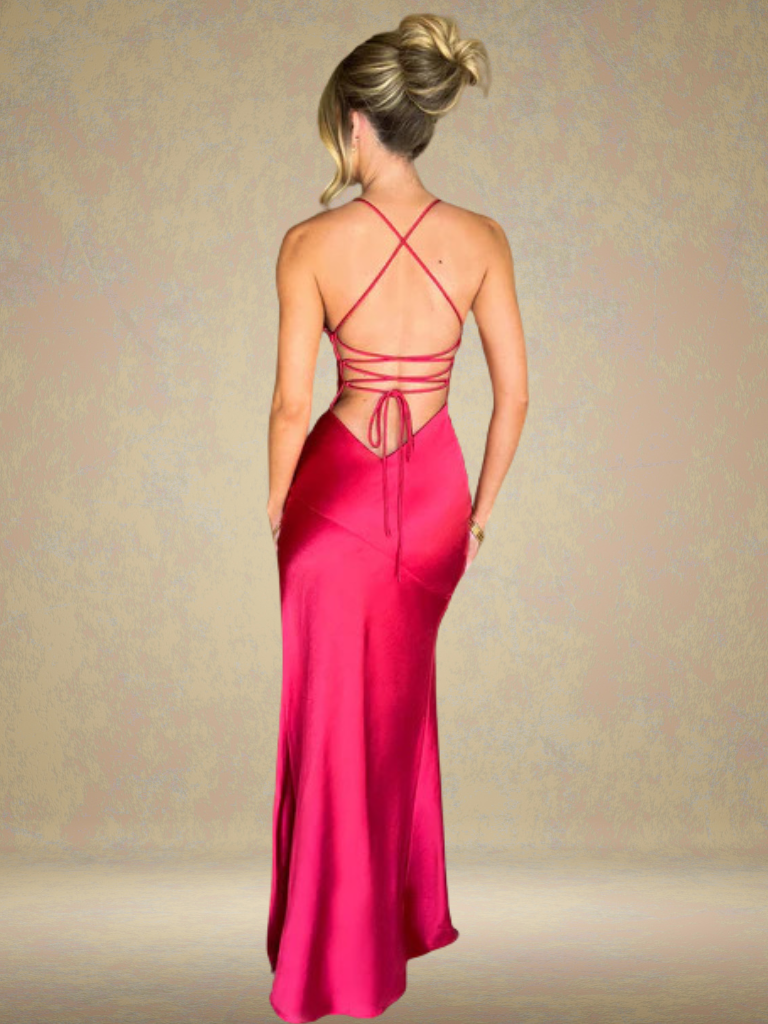 SATIN GLAM MAXIKLEID