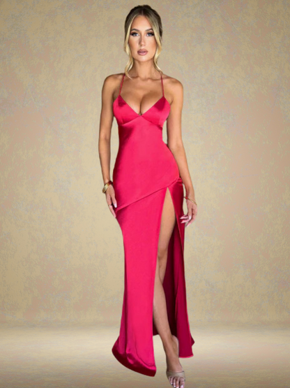 SATIN GLAM MAXIKLEID