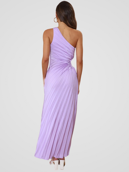 AURORA ONE SHOULDER PLISSEEKLEID