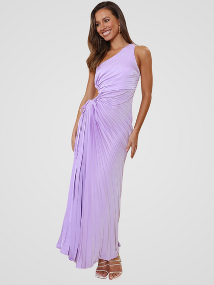 AURORA ONE SHOULDER PLISSEEKLEID
