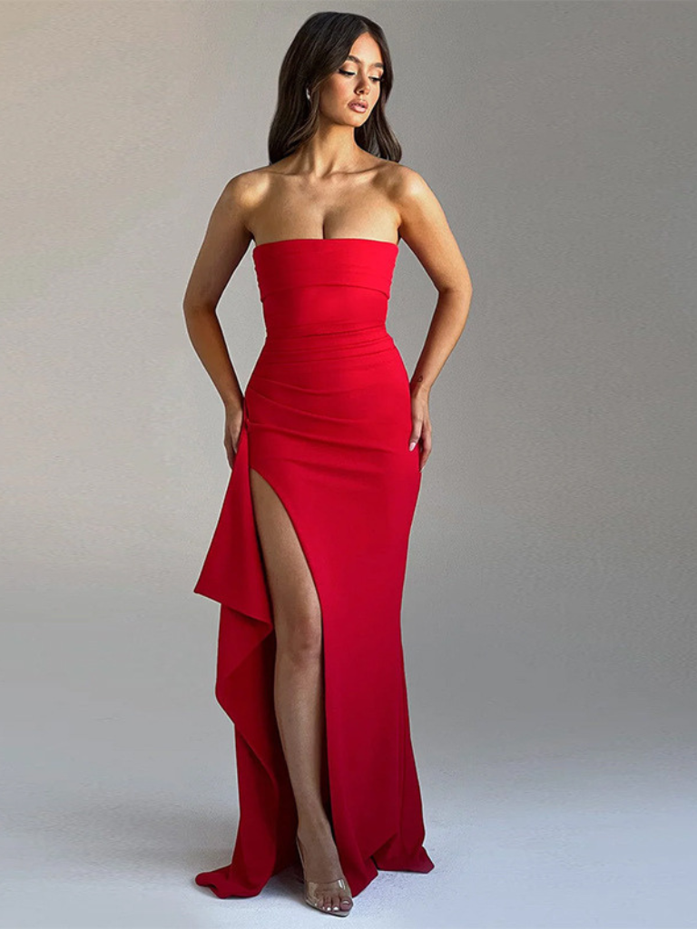 ELARA STRAPLESS EVENING GOWN