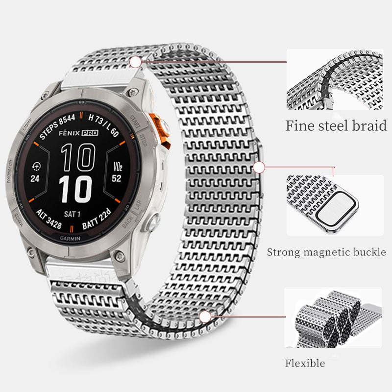 Designer Edelstahl Magnetarmband für Garmin