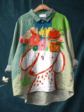 Sofie® | Bluse mit Blumen- und Hundemuster