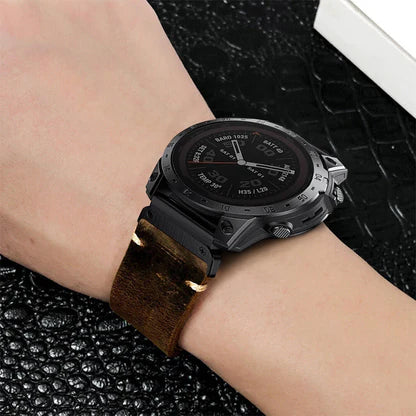 Vintage Lederarmband für Garmin Fenix 8 7X 6X Pro / 20mm/22mm/26mm