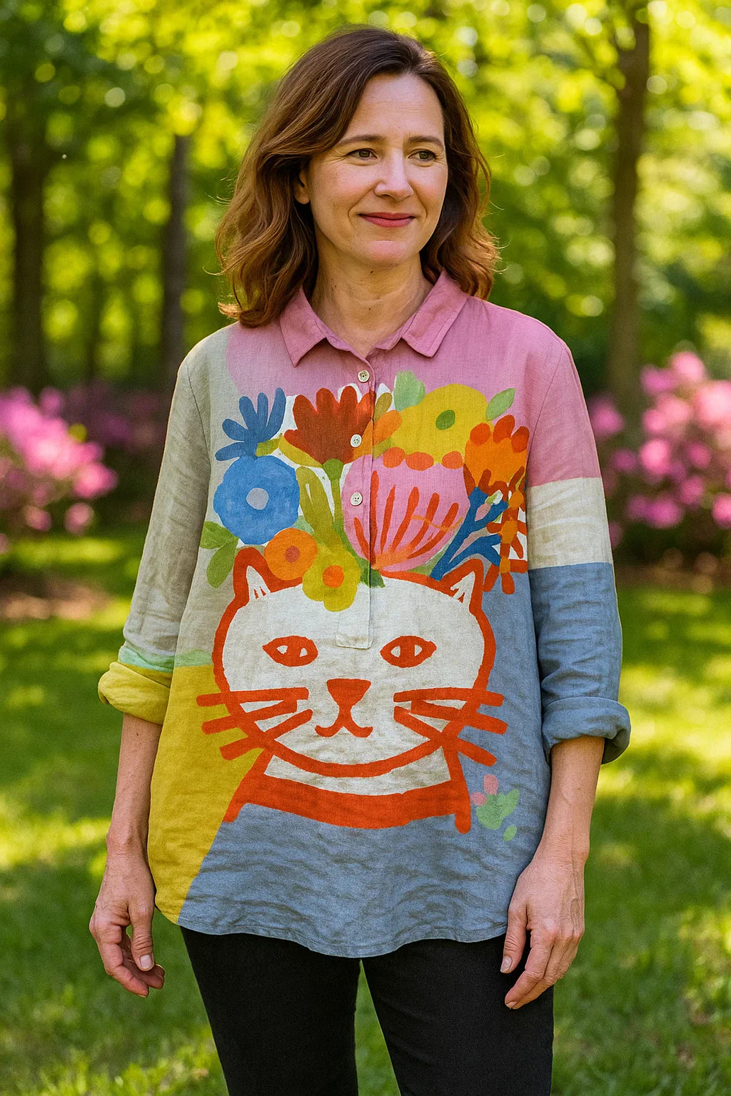 Sofie® | Künstlerisches Hemd mit Verspielt Print