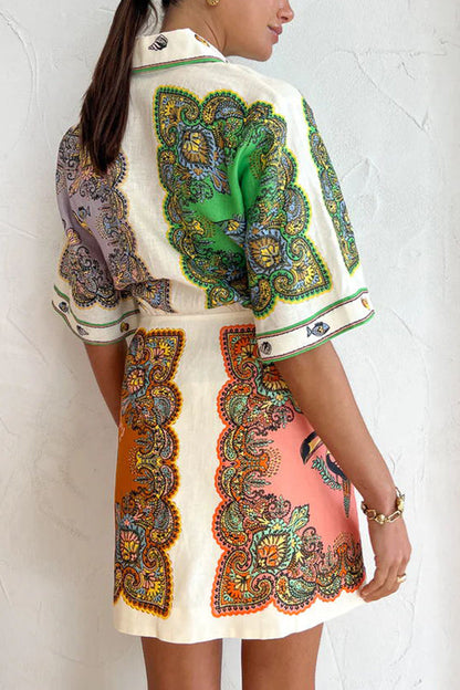 Coco™ - Mermaid Print Shirt Mini Dress