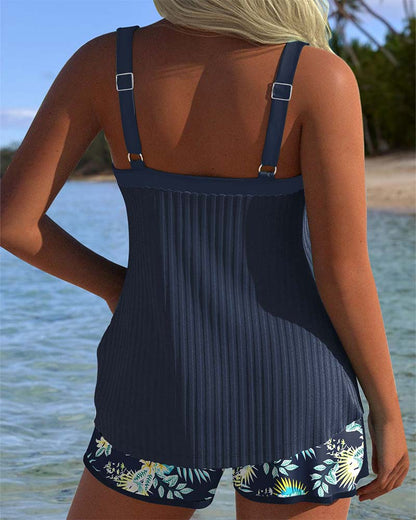 Laluna® | Gestreifter Tankini mit Zweiteiligem Strandhöschen
