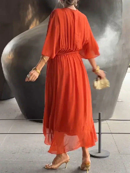 Monica™ | Silk Dress mit V-Neck