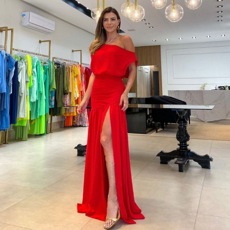 KORNELIA | MAXIKLEID MIT SCHLITZ